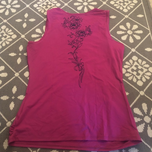 Title Nine Tank Top Flowers on Back - Picture 4 of 5